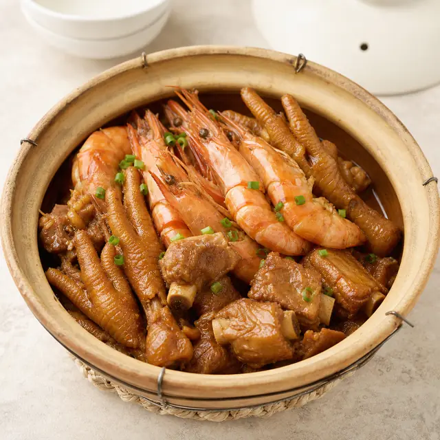 鸡爪/鸡翅/大虾/排骨焖煲