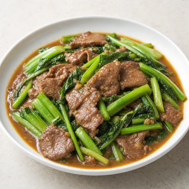 菜心焖牛肉